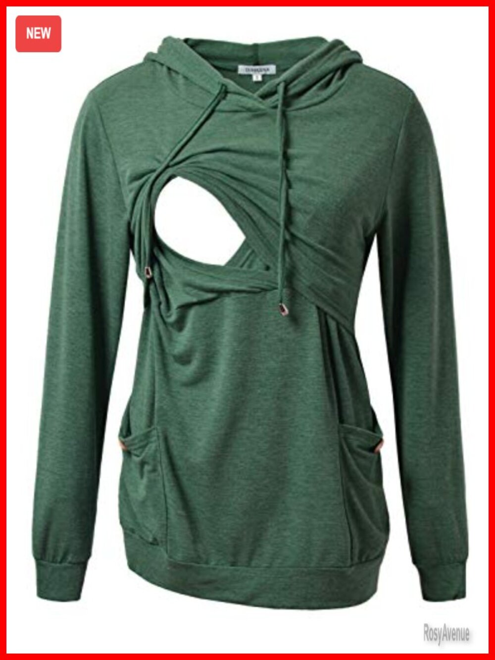 Womens Nursing Hoodie Top Long Sleeve Button Pockets Tunic Maternity